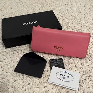 Prada Pink Saffiano Wallet
